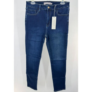 Just USA Womens Flat Front Denim Mid Rise Skinny Jeans  Size 31/12 Blue NWT